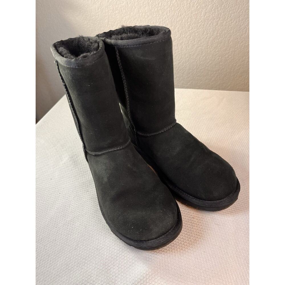 Ugg Classic‎ Short II Black Boots Women Size 6 (gw43) #1016223